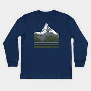 Cerrvino Mountain Illustration Kids Long Sleeve T-Shirt